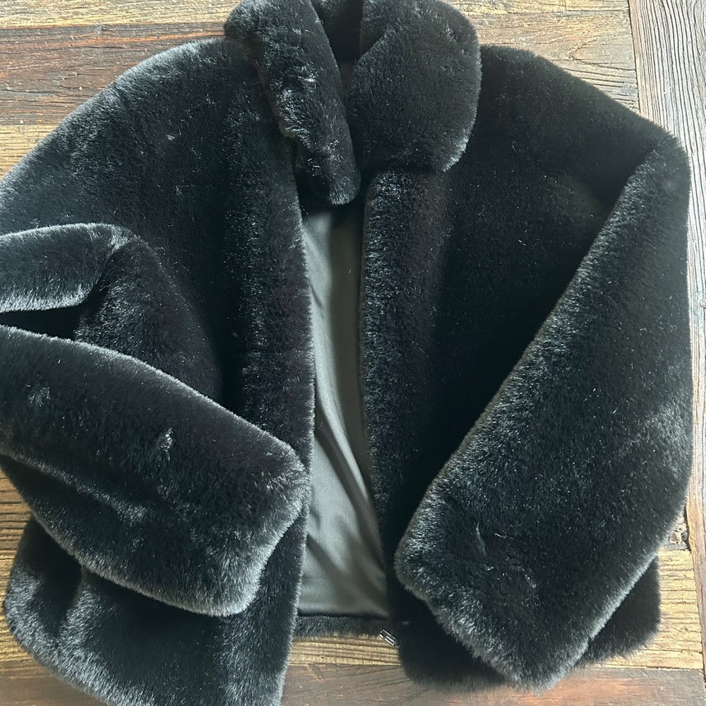 Brandy Melville | Plush Black Teddy Zipper Jacket